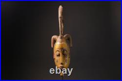 Masque africain art déco bois de Baule sculpté à la main tribal mural Masque africain art déco bois de Baule sculpté à la main tribal mural