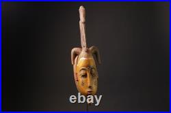 Masque africain art déco bois de Baule sculpté à la main tribal mural Masque africain art déco bois de Baule sculpté à la main tribal mural