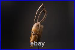 Masque africain art déco bois de Baule sculpté à la main tribal mural Masque africain art déco bois de Baule sculpté à la main tribal mural