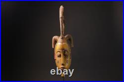 Masque africain art déco bois de Baule sculpté à la main tribal mural Masque africain art déco bois de Baule sculpté à la main tribal mural