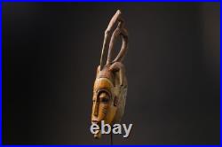 Masque africain art déco bois de Baule sculpté à la main tribal mural Masque africain art déco bois de Baule sculpté à la main tribal mural