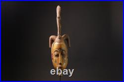 Masque africain art déco bois de Baule sculpté à la main tribal mural Masque africain art déco bois de Baule sculpté à la main tribal mural