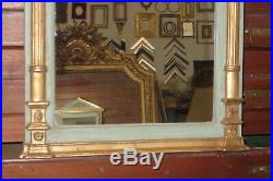 Miroir Avec Colonnes En Bois Peint Et Doré, époque 19ème