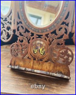 Miroir Lutrin de voyage Art Déco 1930 Bois d'olivier