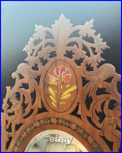 Miroir Lutrin de voyage Art Déco 1930 Bois d'olivier