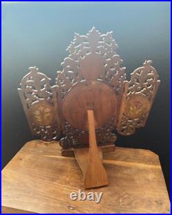 Miroir Lutrin de voyage Art Déco 1930 Bois d'olivier