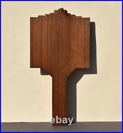 Miroir à main en bois sculpté vers 1930 Art Déco