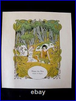 Muses des bois parfum de Rigaud Carlègle rare planche publicitaire 1913