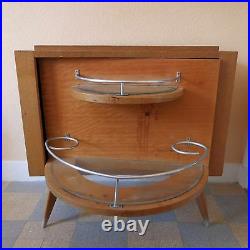 N2059 Mini bar meuble salon bois hêtre art déco vintage 1930 design XX FRANCE