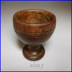 N23.360 coquetier bois marron vintage art déco table cuisine alimentation France N23.360 coquetier bois marron vintage art déco table cuisine alimentation France
