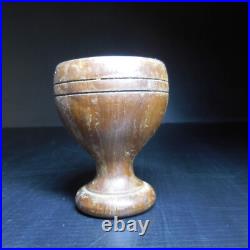 N23.360 coquetier bois marron vintage art déco table cuisine alimentation France N23.360 coquetier bois marron vintage art déco table cuisine alimentation France