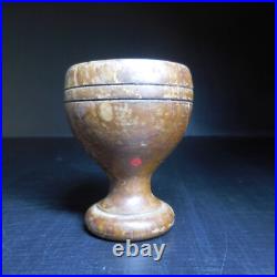 N23.360 coquetier bois marron vintage art déco table cuisine alimentation France N23.360 coquetier bois marron vintage art déco table cuisine alimentation France