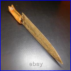 N23.476 couteau cuisine chasse acier bois coutellerie vintage fait main art déco