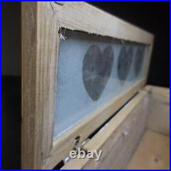N9088 Boite coffret vitrine bois verre laiton cour vintage art déco fait main