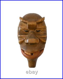 Objet D'art Populaire/masque Bois Sculpte/art Deco/satyre/pan/africaniste