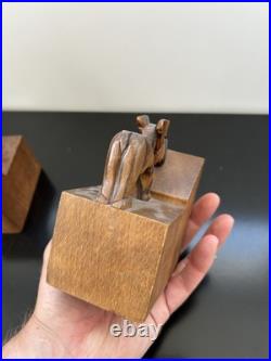 Paire De Serres Livres Dan Karner Paris Bois Chiens Art Déco Paire De Serres Livres Dan Karner Paris Bois Chiens Art Déco