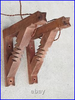Paire d'appliques potence HENRY JACQUES LE MÊME lampe bois moderniste art deco