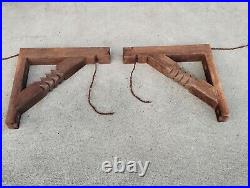 Paire d'appliques potence HENRY JACQUES LE MÊME lampe bois moderniste art deco