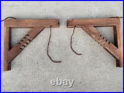 Paire d'appliques potence HENRY JACQUES LE MÊME lampe bois moderniste art deco
