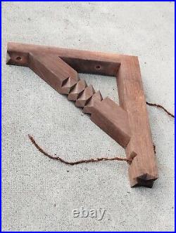 Paire d'appliques potence HENRY JACQUES LE MÊME lampe bois moderniste art deco