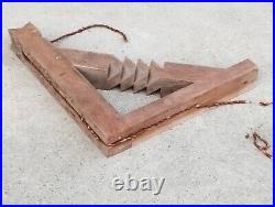 Paire d'appliques potence HENRY JACQUES LE MÊME lampe bois moderniste art deco