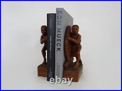 Paire de serre-livre Africaniste en palissandre, Art Déco par B Ralisam
