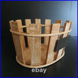 Panier cageot bois vintage fait main art déco maison design XXe France N5940