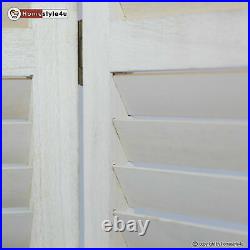 Paravent 3 Panneaux Interieur Séparateur Blanc Bois Cloison Vintage Homestyle4u