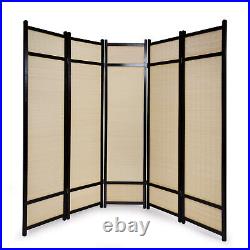 Paravent Interieur Séparateur Cloison 5 Panneaux Diviseur en Bambou Homestyle4u