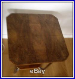 Petite table gueridon Art deco bois structure acier vintage 1930/50