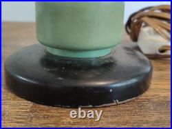 Pied De Lampe Art Déco/Moderniste Bois Laqué Et Chrome 1930's