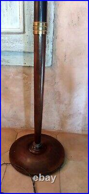 Pied de lampadaire Art Deco Bois et cuivre rouge 150cm 1930's