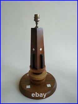 Pied de lampe moderniste en bois signé J. J. ADNET pour Jean et Jacques Adnet