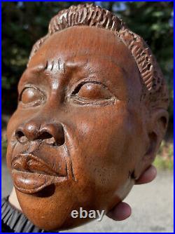 Pierre Rajao Tête Sculpture Bois Art Deco Premier Africain Design Masque
