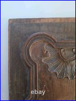 Plaque ancienne Art Déco bois sculpté decorative wooden plate