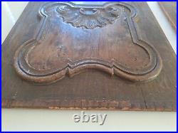 Plaque ancienne Art Déco bois sculpté decorative wooden plate
