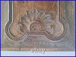 Plaque ancienne Art Déco bois sculpté decorative wooden plate