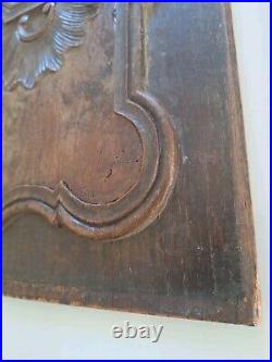 Plaque ancienne Art Déco bois sculpté decorative wooden plate