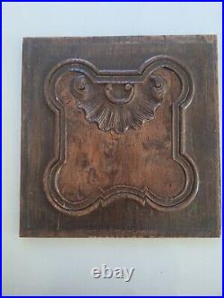 Plaque ancienne Art Déco bois sculpté decorative wooden plate