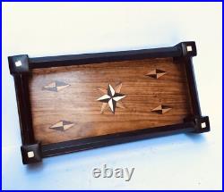 Plateau/Marine/Marqueterie/art-déco/Rose Des Vents/Etoile/voilier /mer/Bretagne