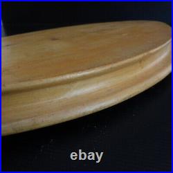 Plateau service table ovale bois fait main vintage art déco design France N4233
