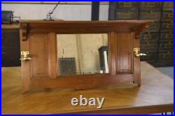 Porte manteau en chêne massif et 2 patères en laiton Art déco 1930's Porte manteau en chêne massif et 2 patères en laiton Art déco 1930's