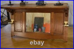 Porte manteau en chêne massif et 2 patères en laiton Art déco 1930's Porte manteau en chêne massif et 2 patères en laiton Art déco 1930's