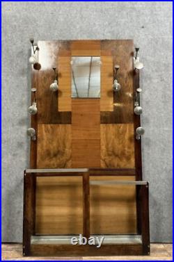 Porte manteaux époque Art Déco en patchwork de differentes essences de bois
