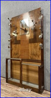 Porte manteaux époque Art Déco en patchwork de differentes essences de bois