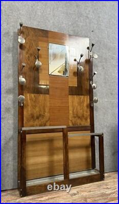 Porte manteaux époque Art Déco en patchwork de differentes essences de bois