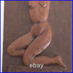 Raoul LAMOURDEDIEU (1877-1953). ART-DECO Sculpture sur Bois Nu féminin -Attribué
