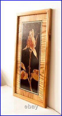 Rose placage photo marqueterie de bois marqueterie nature morte intérieur