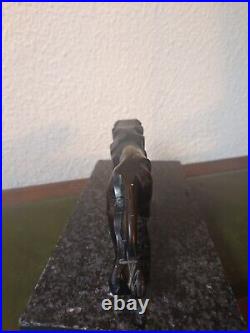 Sculpture Bois Art Deco 1930.50/Socle Marbre. Tigre. Félin. Carved Wood/Acajou