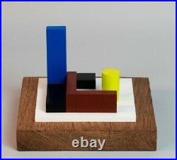 Sculpture En Bois Polychrome Abstraction Neoplasticisme Signee Numerotee (10)